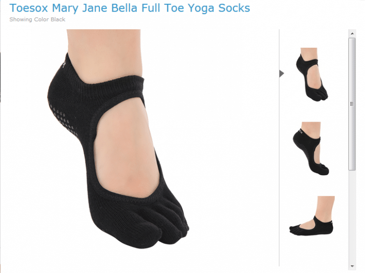 Černé ponožky na jógu s protiskluzovou plochou