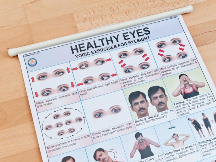 Jógový plakát pro sestavu oční jógy