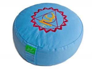 Světle modrý meditační polštář